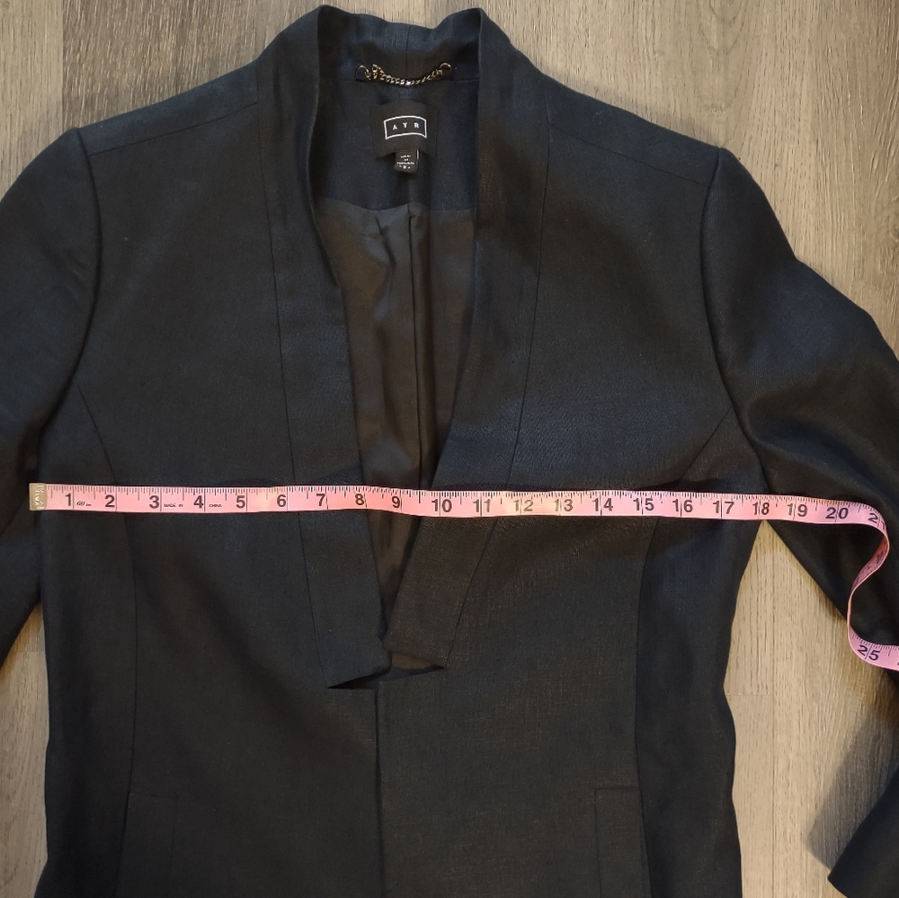 AYR Linen Navy Blue  Women's Blazer Sz 6 - Picture 6 of 12